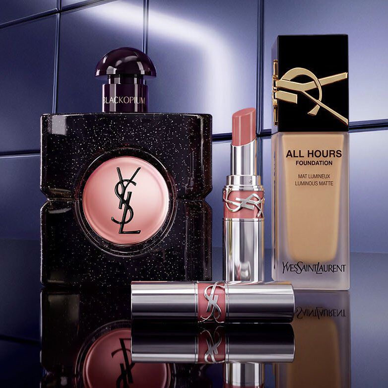 YSL Black Opium Parfum, Lippenstift und All Hours Foundation