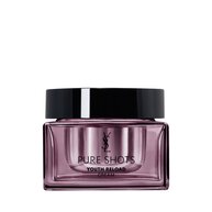 YSL Beauty Pure Shots Youth Reload Cream, 50ml, in einem eleganten Glasgefaß mit violettem Schimmer und schwarzem Deckel, gespiegelt auf Weiß.