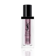 YSL Beauty Pure Shots Youth Reload Serum, 30 ml, in einer violett getonten Glasflasche mit schwarzem Pumpkopf, gespiegelt auf Weiß.