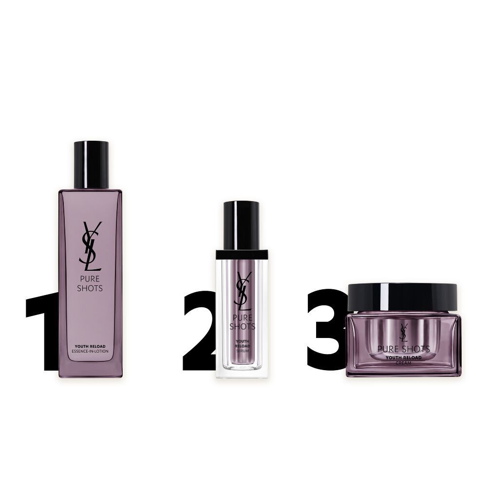 Drei nummerierte Beauty-Produkte nebeneinander prasentiert.